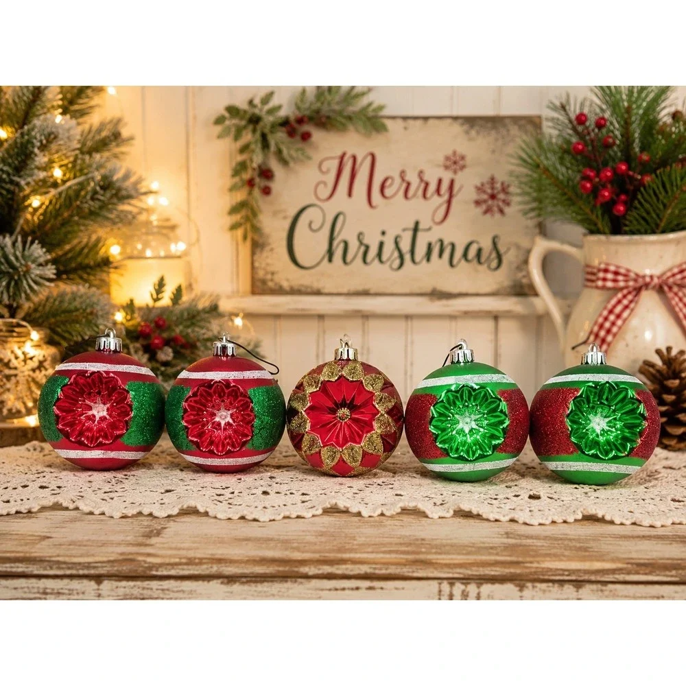Vintage Mouth Blown Blown Glass Germany 5 Christmas Ornaments